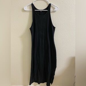James Perse Classic‎ Black Midi Dress Thick Cotton Size Medium